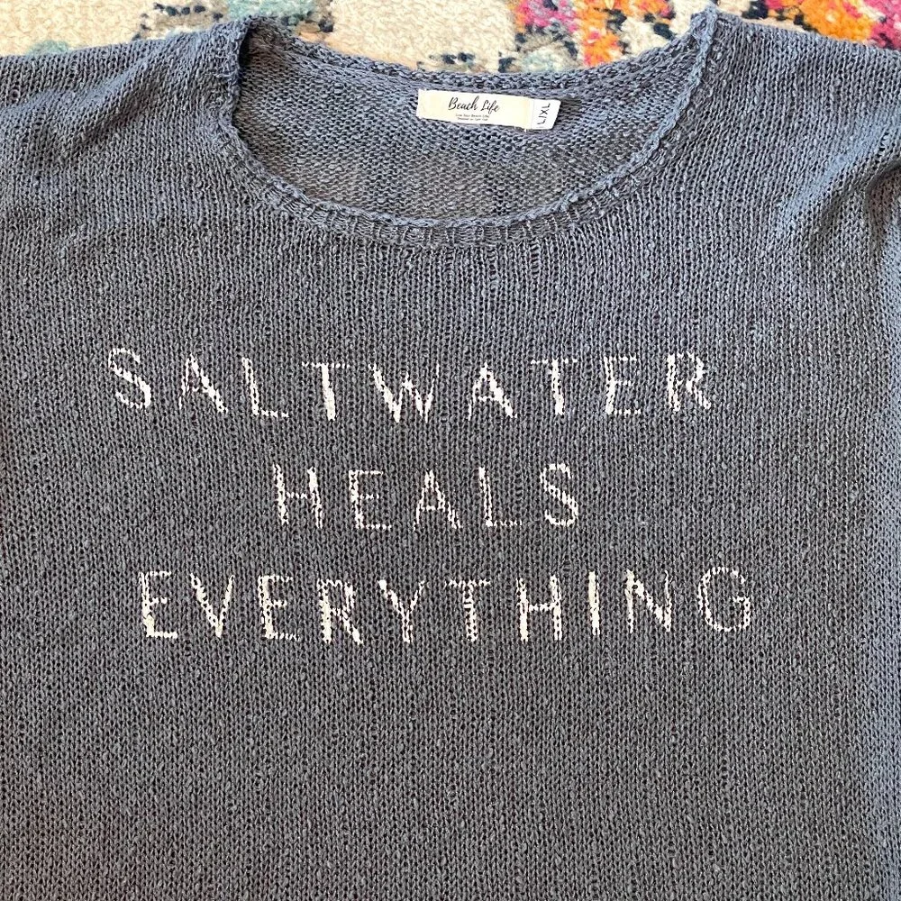 Saltwater Heals Everything Lightweight Sweater-L/XL - Picture 2 of 6